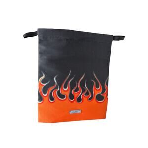 Prada Flame Drawstring Dust Bag in Orange Black Size 7.5" x 9" Tattoo Flame